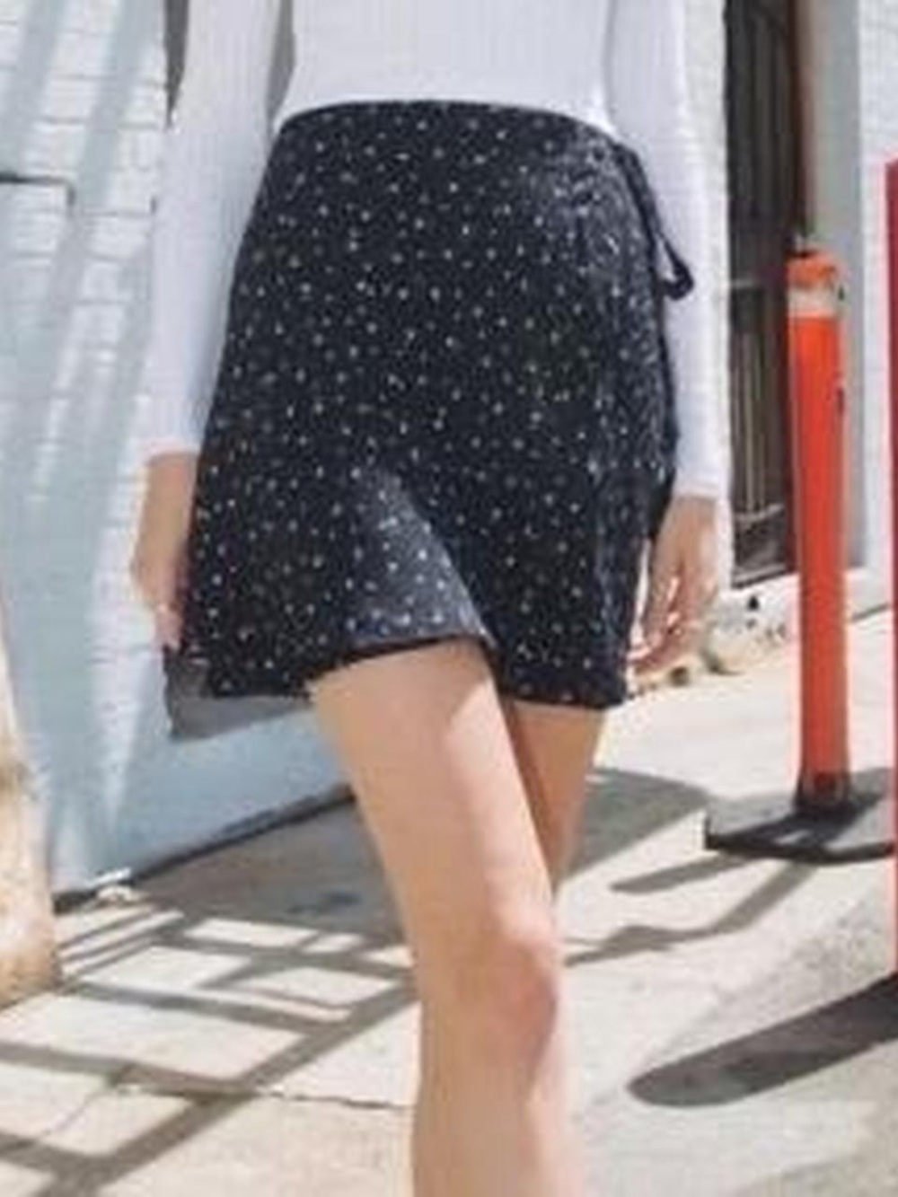 Brandy Melville Wrap Black Mini Skirt